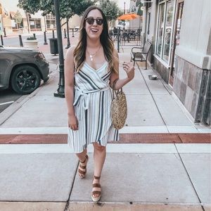 Striped Wrap Dress
